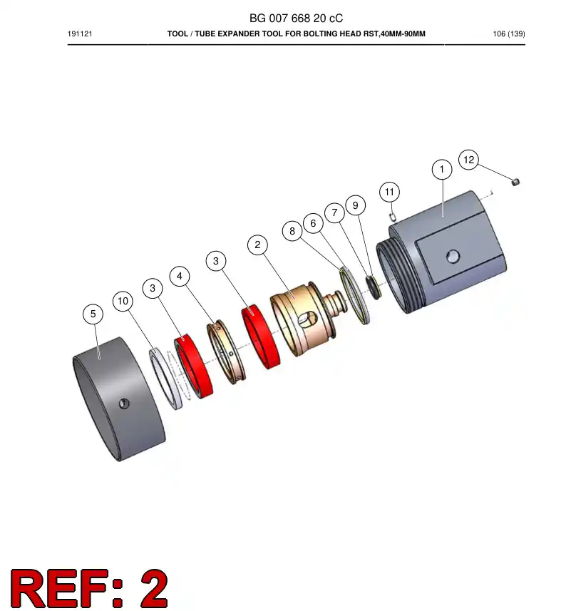 BG01209788a BG 012 097 88a PISTON - Sandvik Technical Drawing