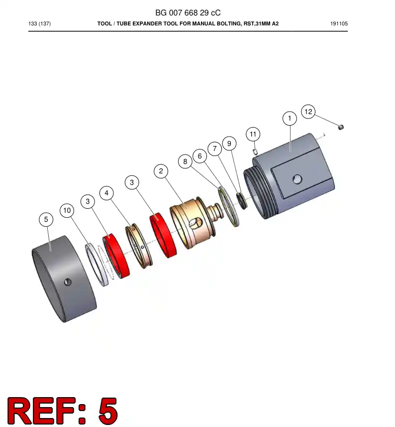 BG01209795a BG 012 097 95a Nut - Sandvik Technical Drawing