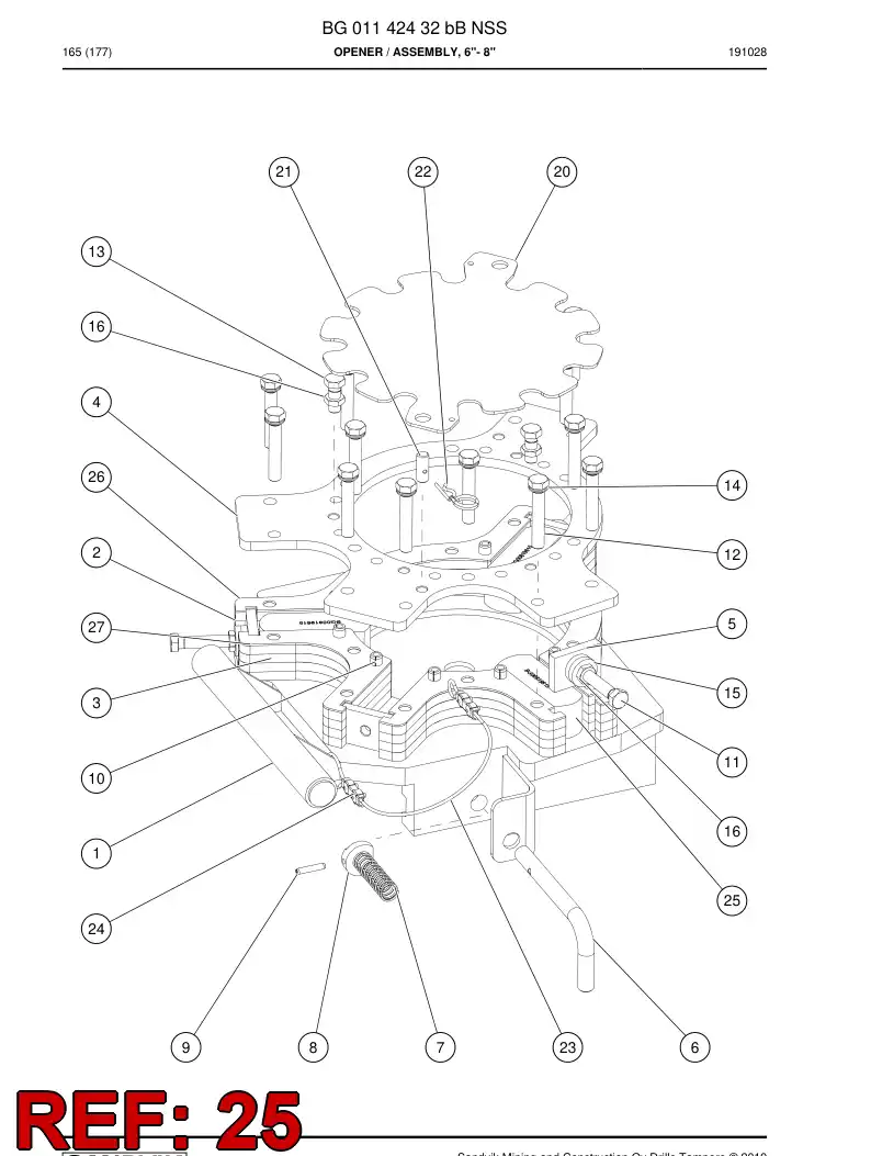 BG01209862a BG 012 098 62a Wedge Set - Sandvik Technical Drawing