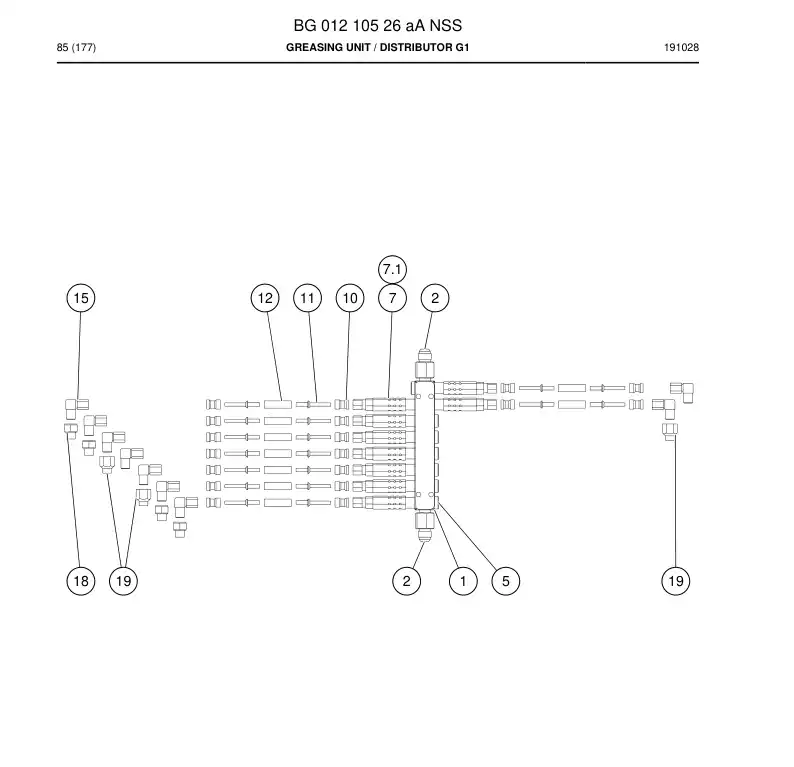 BG01210526a BG 012 105 26a Greasing Unit - Sandvik Technical Drawing