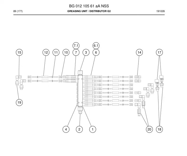 BG01210561a BG 012 105 61a Greasing Unit - Sandvik Technical Drawing