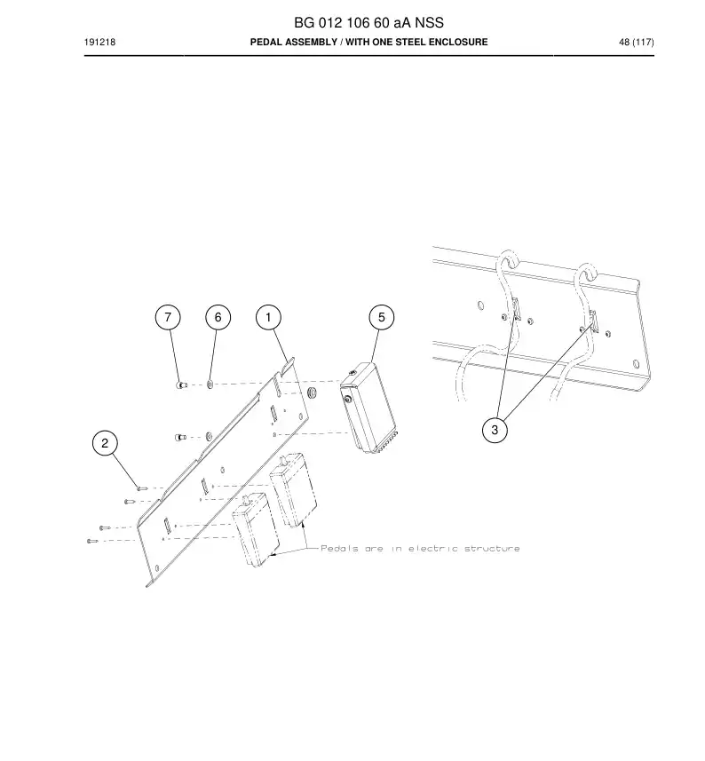BG01210660a BG 012 106 60a Pedal Assembly - Sandvik Technical Drawing