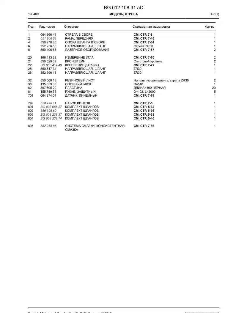 BG01210831a BG 012 108 31a Module, Boom - Sandvik Technical Drawing