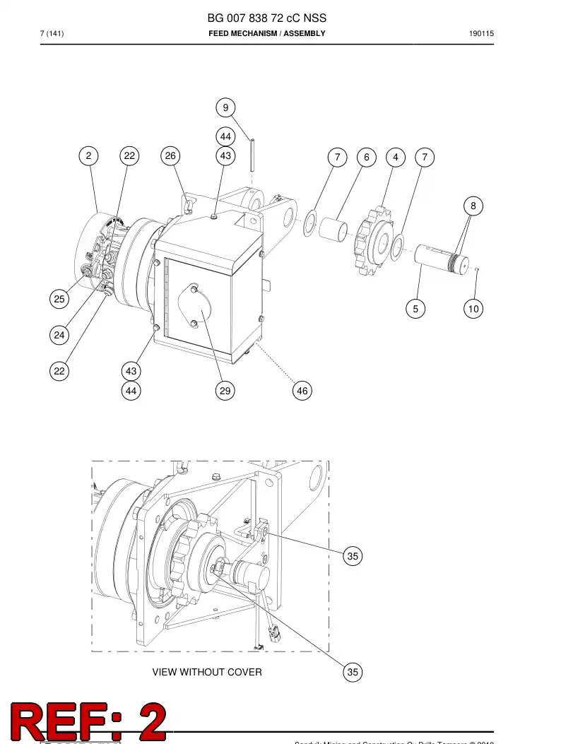 BG01210987a BG 012 109 87a Repair Kit - Sandvik Technical Drawing