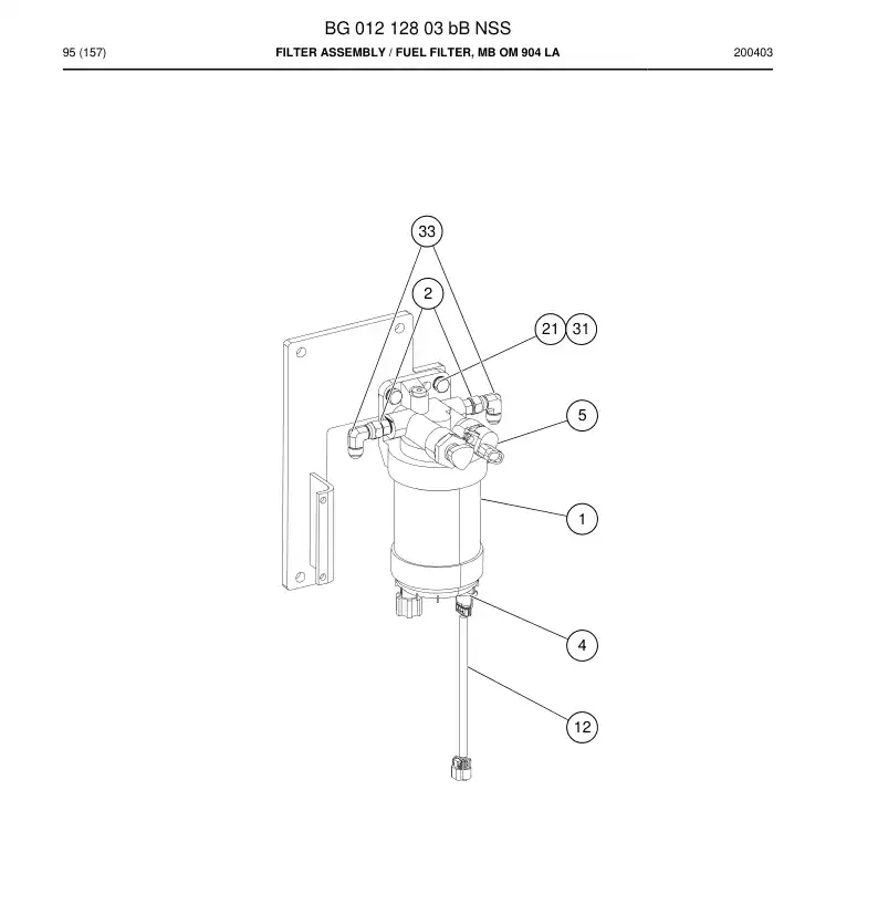 BG01212803b BG 012 128 03b Filter assembly - Sandvik Technical Drawing