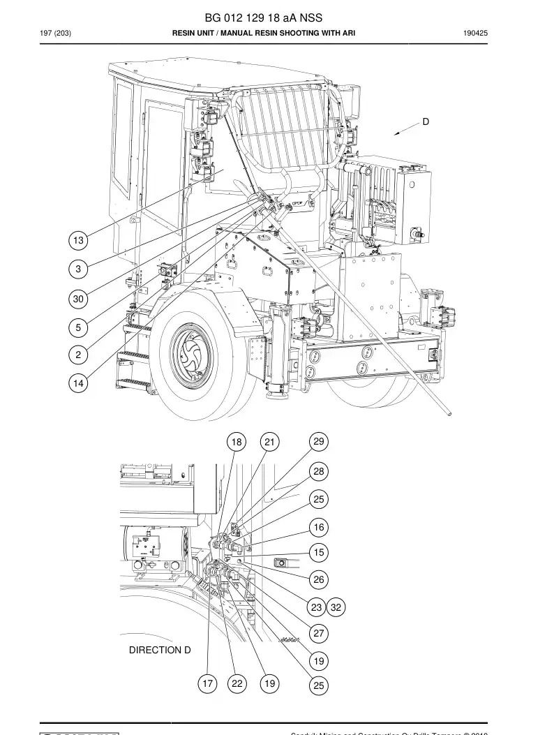 BG01212918a BG 012 129 18a Resin Unit - Sandvik Technical Drawing