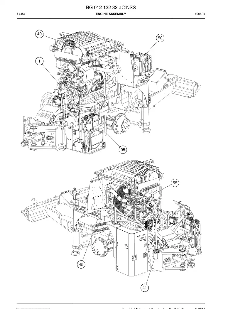 BG01213232a BG 012 132 32a Engine Assembly - Sandvik Technical Drawing
