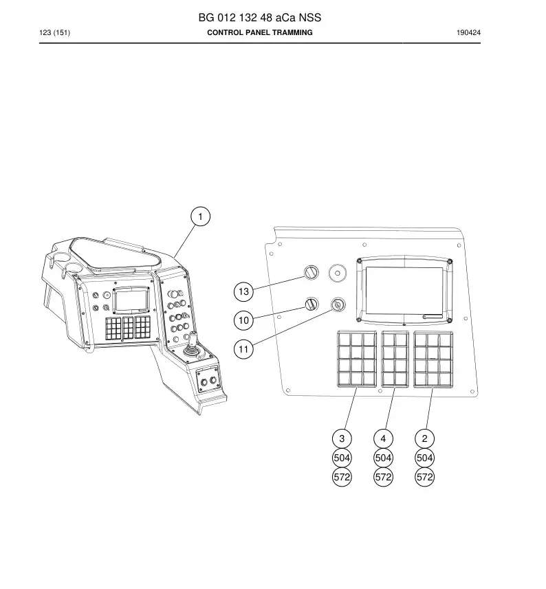 BG01213248a BG 012 132 48a CONTROL PRING TRAMMING - Sandvik Technical Drawing
