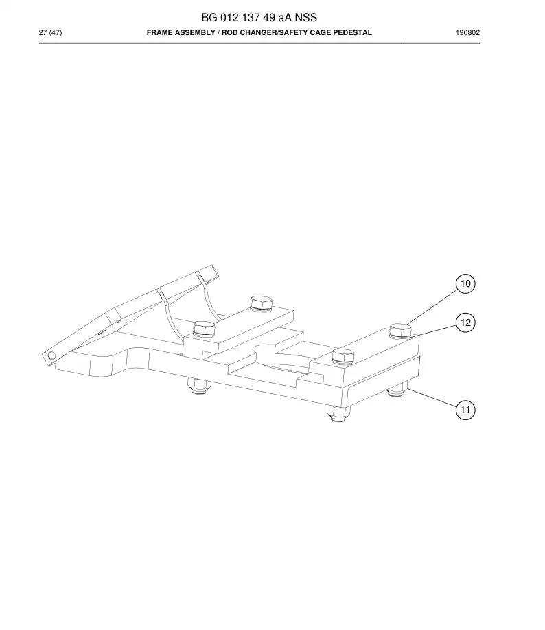 BG01213749a BG 012 137 49a Frame Assembly - Sandvik Technical Drawing