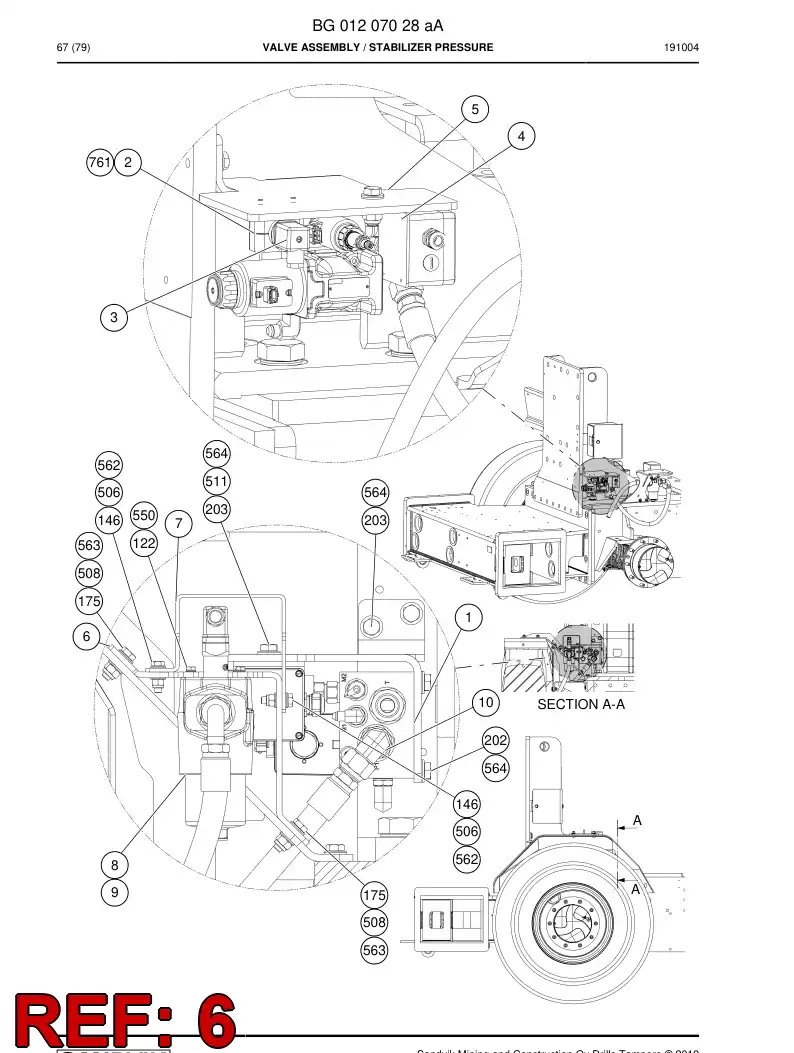 BG01214680a BG 012 146 80a Plate, Mounting - Sandvik Technical Drawing