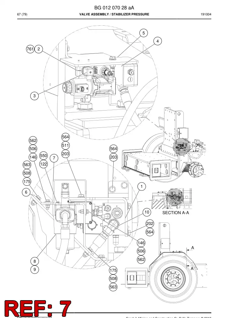BG01215565a BG 012 155 65a Cover, Sensor - Sandvik Technical Drawing