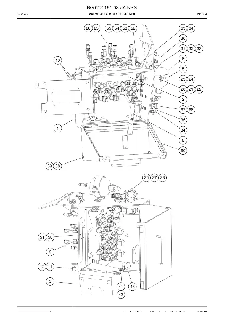BG01216103a BG 012 161 03a Valve Assembly - Sandvik Technical Drawing