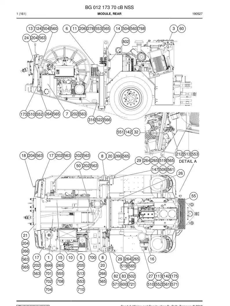 BG01217370c BG 012 173 70c Module, Rear - Sandvik Technical Drawing