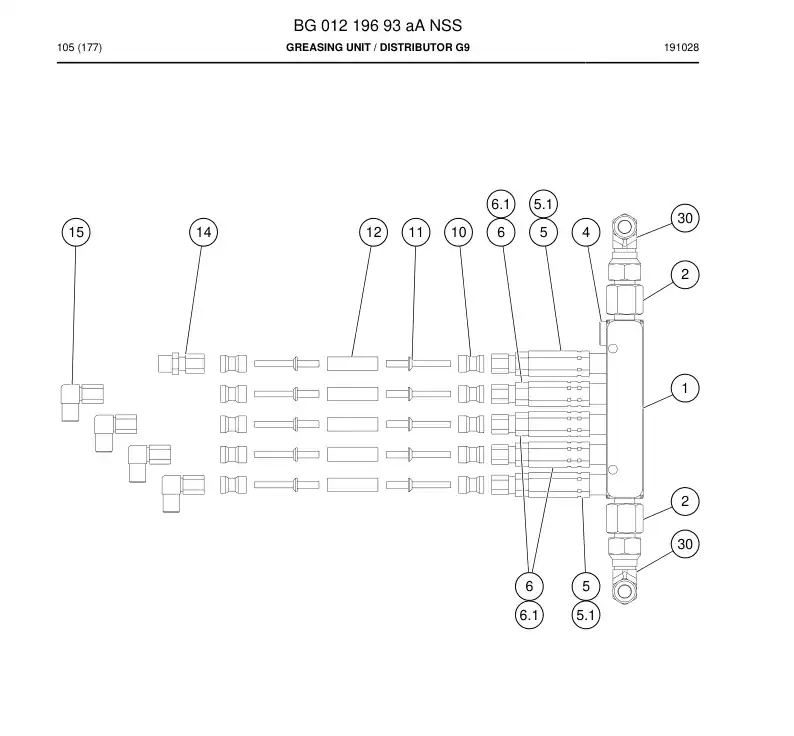 BG01219693a BG 012 196 93a Greasing Unit - Sandvik Technical Drawing