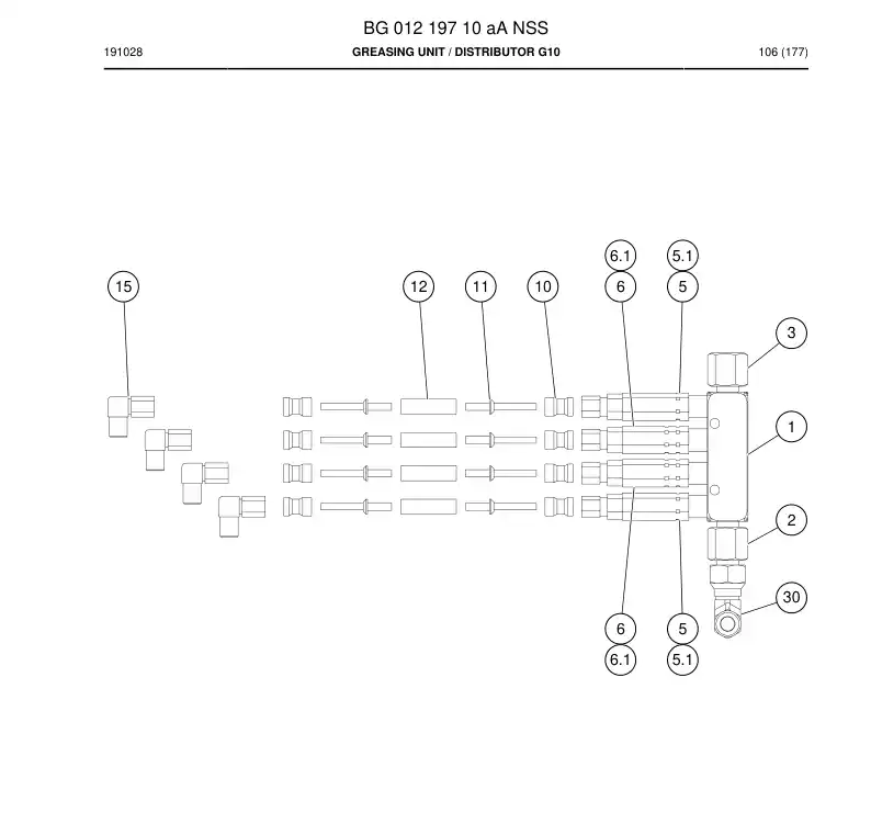 BG01219710a BG 012 197 10a Greasing Unit - Sandvik Technical Drawing