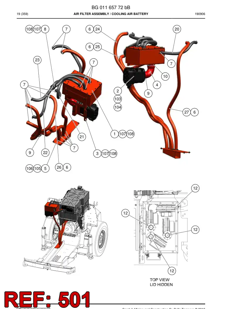 BG01222149b BG 012 221 49b Harness, Wiring - Sandvik Technical Drawing