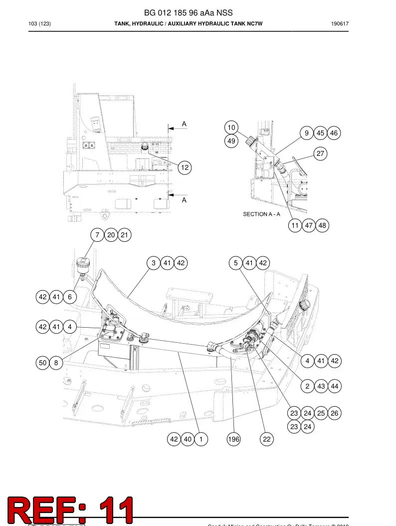 BG01222154a BG 012 221 54a Support - Sandvik Technical Drawing