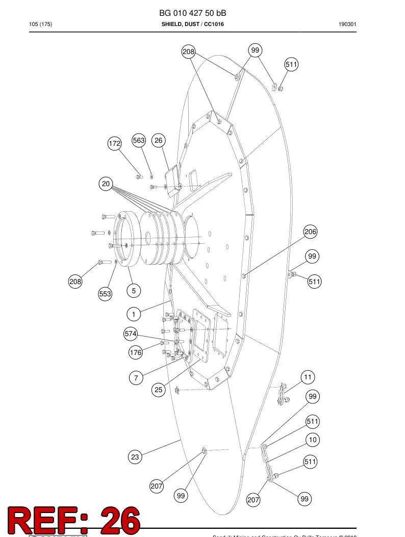 BG01222268a BG 012 222 68a Plate, Cover - Sandvik Technical Drawing