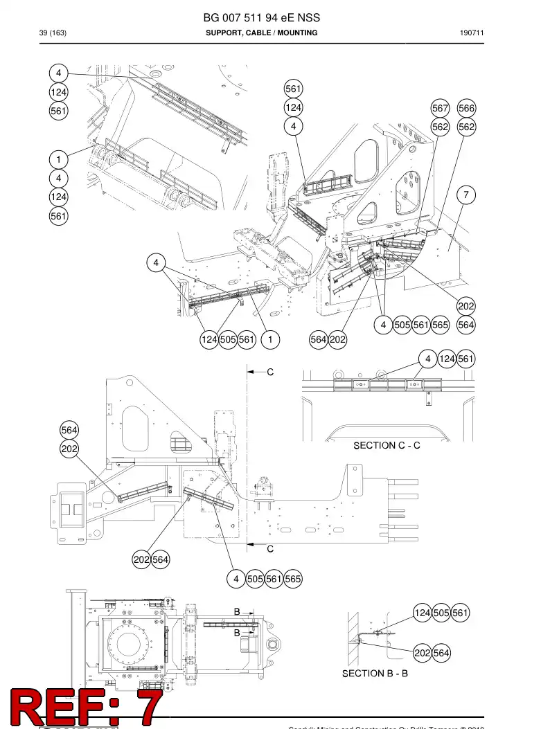 BG01222646a BG 012 226 46a Sheet, Rubber - Sandvik Technical Drawing