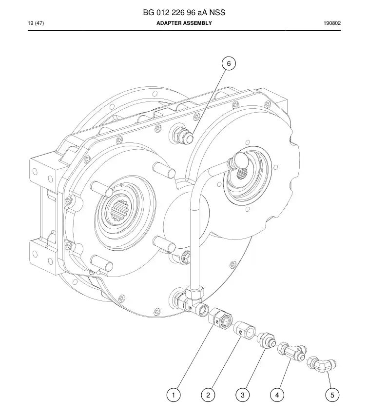 BG01222696a BG 012 226 96a Adapter Assembly - Sandvik Technical Drawing
