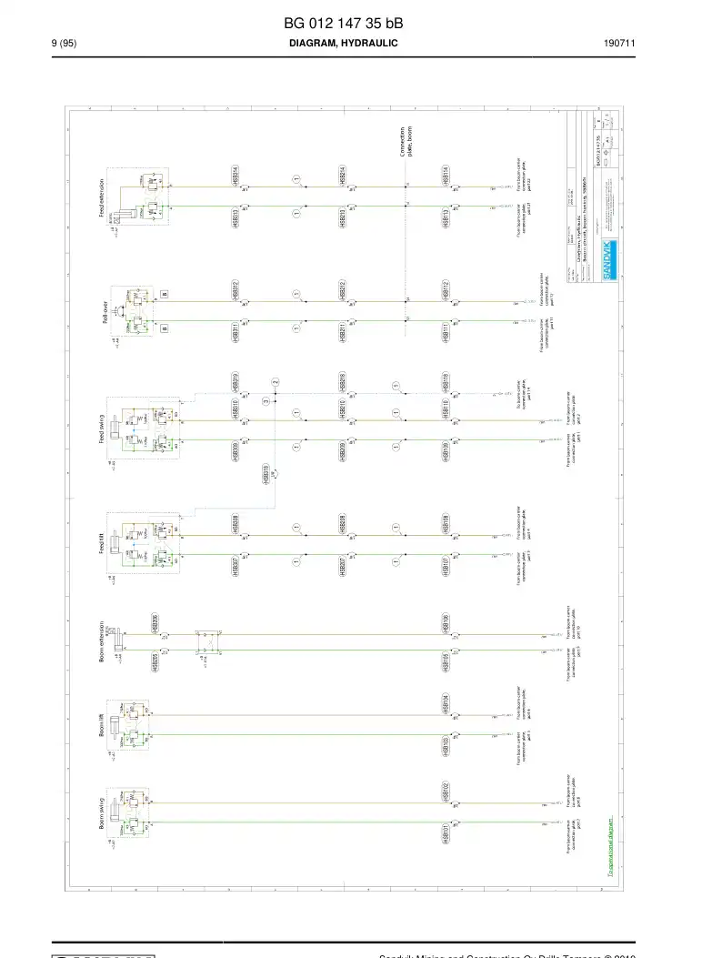 BG01222850b BG 012 228 50b Hosing Set - Sandvik Technical Drawing