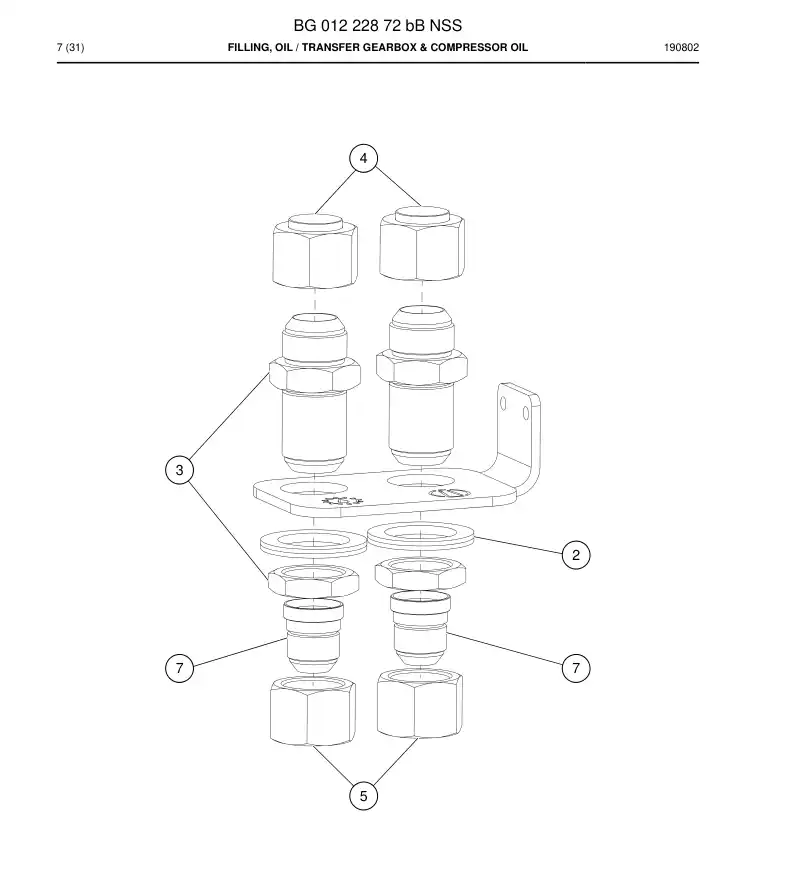 BG01222872b BG 012 228 72b Filling, Oil - Sandvik Technical Drawing