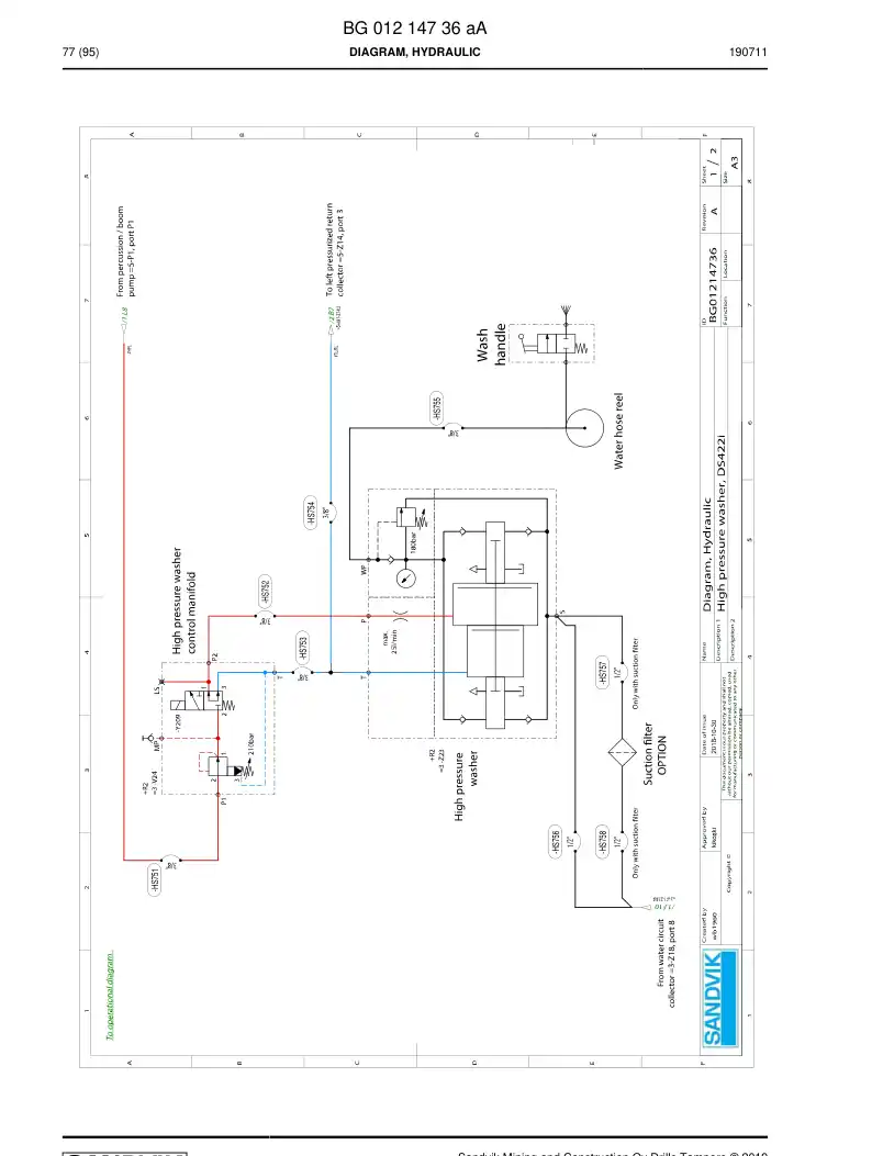 BG01223589a BG 012 235 89a Hosing Set - Sandvik Technical Drawing