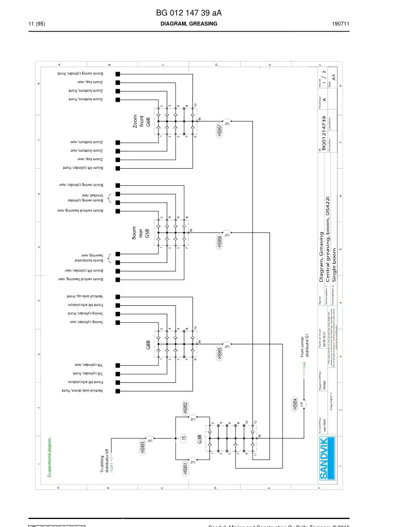 BG01223612a BG 012 236 12a Hosing Set - Sandvik Technical Drawing