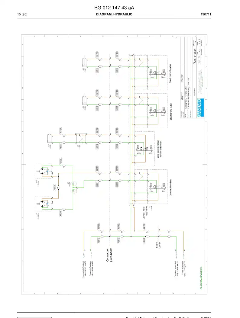 BG01223723a BG 012 237 23a Hosing Set - Sandvik Technical Drawing