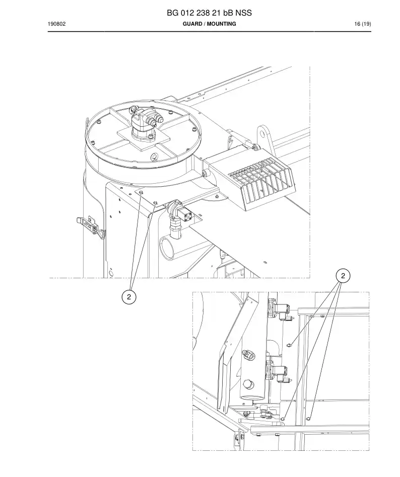 BG01223821b BG 012 238 21b Guard - Sandvik Technical Drawing