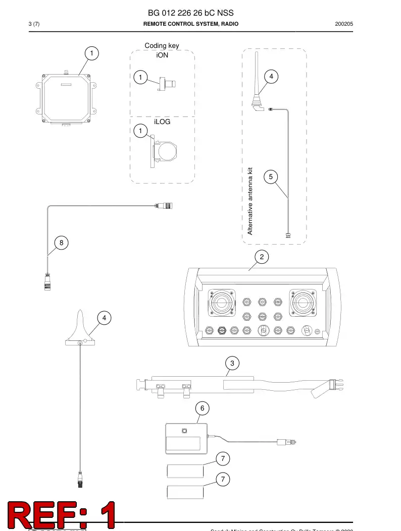 BG01224107a BG 012 241 07a Transmitter, Radio - Sandvik Technical Drawing
