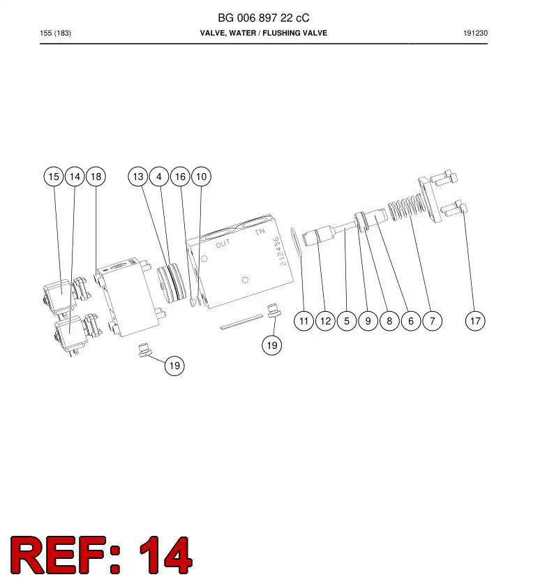 BG01224313a BG 012 243 13a Valve, Pilot, Water - Sandvik Technical Drawing