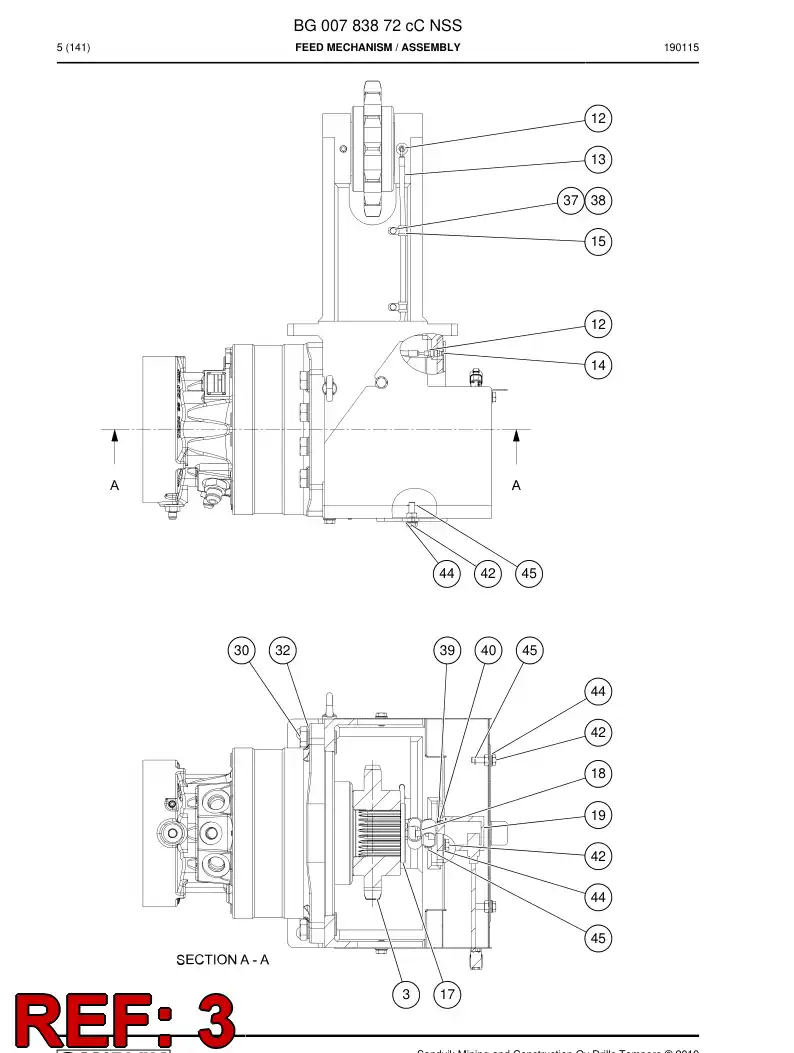 BG01224433a BG 012 244 33a Sprocket - Sandvik Technical Drawing