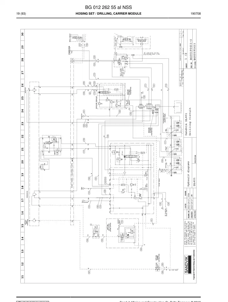 BG01226255a BG 012 262 55a Hosing Set - Sandvik Technical Drawing