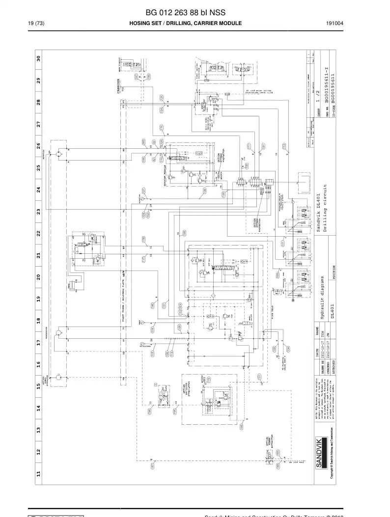 BG01226388b BG 012 263 88b Hosing Set - Sandvik Technical Drawing