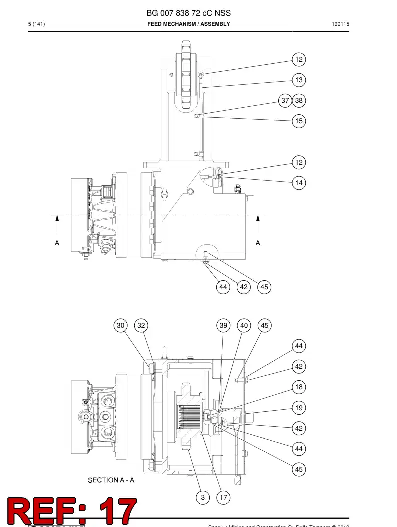BG01227241a BG 012 272 41a Shaft, Coupling - Sandvik Technical Drawing