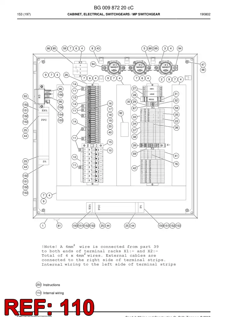 BG01228146b BG 012 281 46b Wiring Harness Assembly - Sandvik Technical Drawing