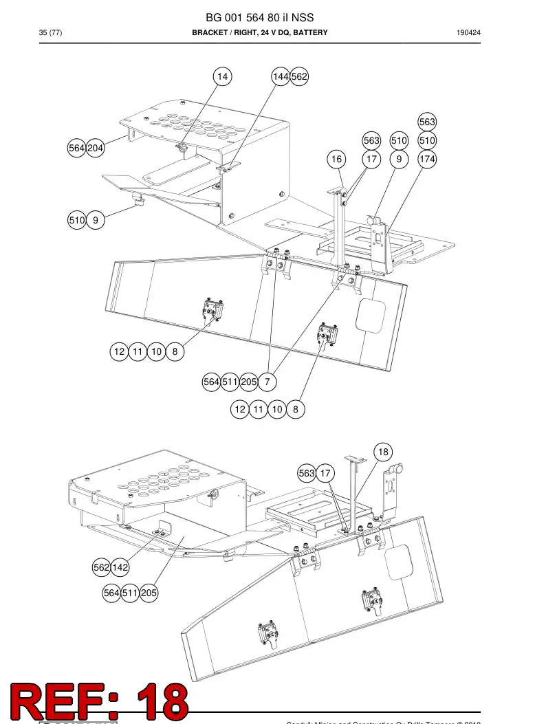 BG01236883a BG 012 368 83a Bracket - Sandvik Technical Drawing