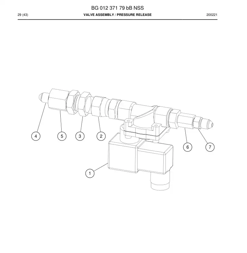 BG01237179b BG 012 371 79b Valve Assembly - Sandvik Technical Drawing