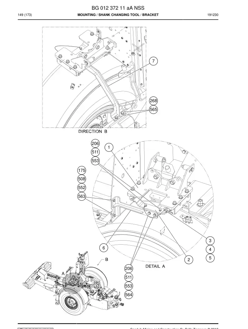 BG01237211a BG 012 372 11a Mounting - Sandvik Technical Drawing