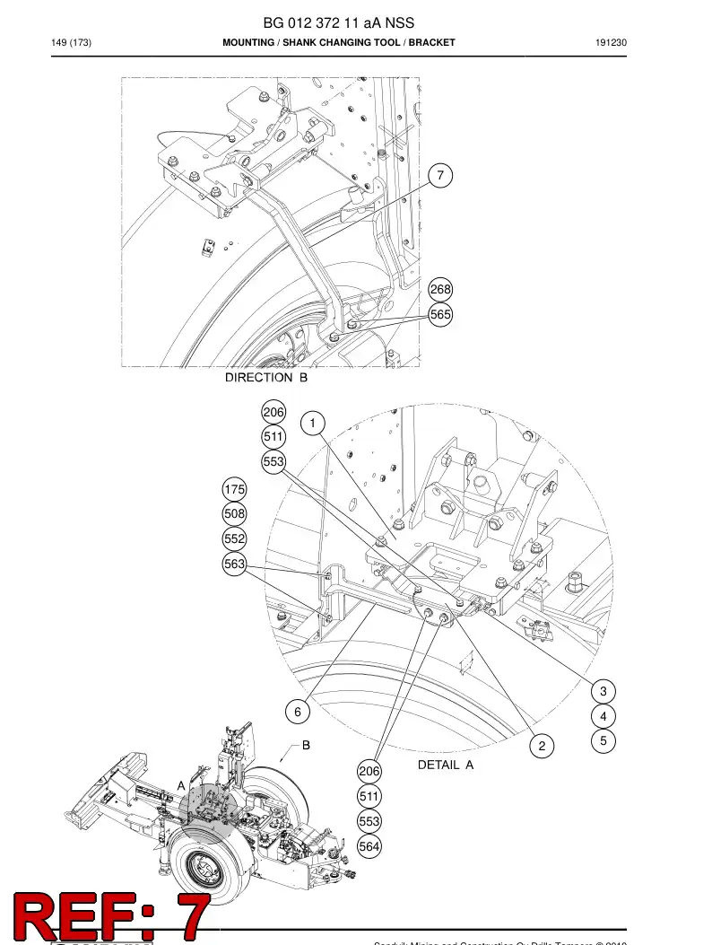 BG01237611a BG 012 376 11a Bracket - Sandvik Technical Drawing