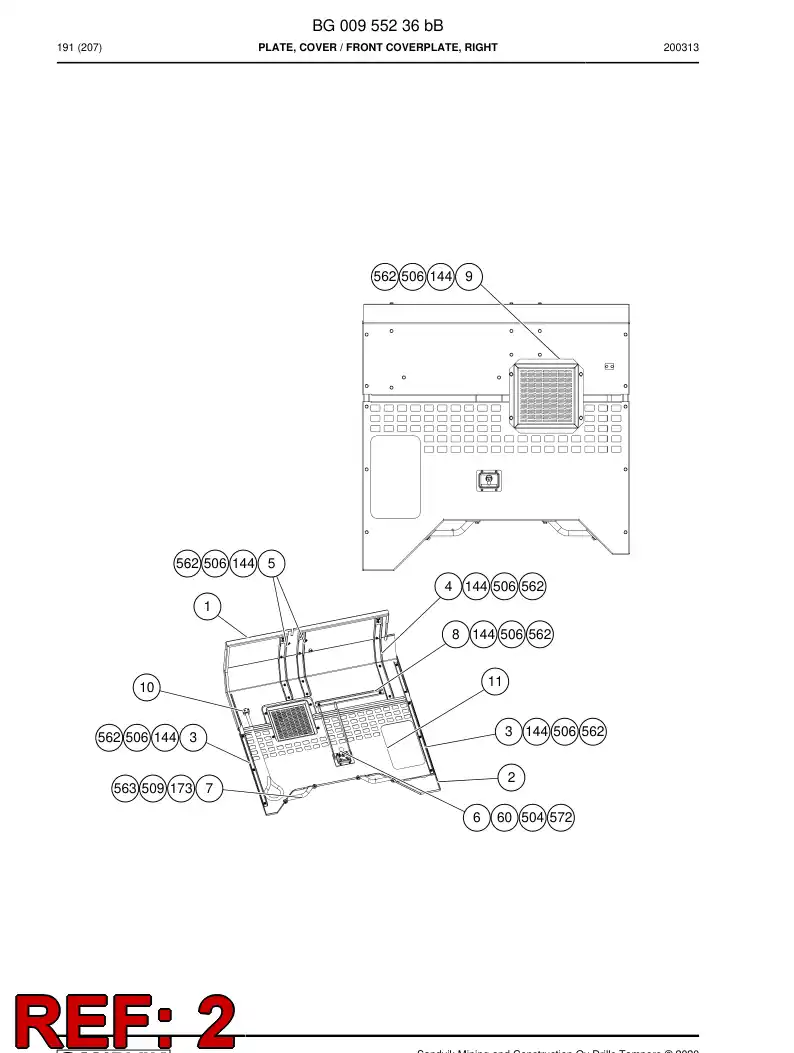 BG01237961a BG 012 379 61a Plate, Cover - Sandvik Technical Drawing