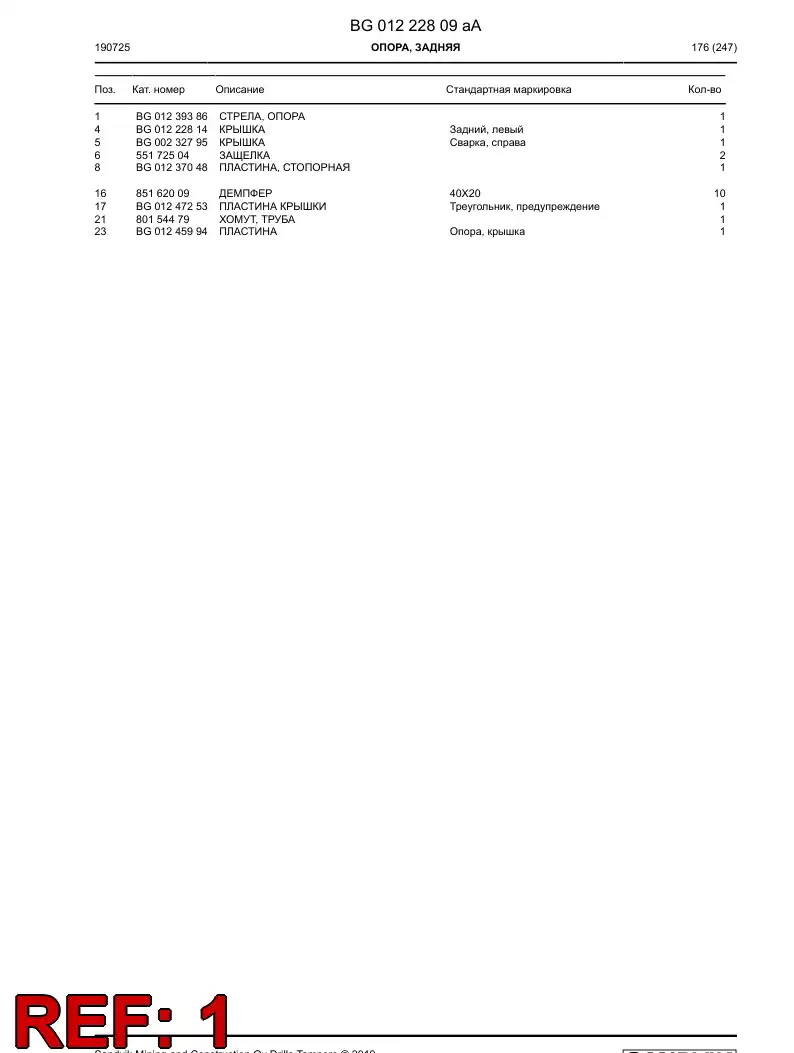 BG01239386a BG 012 393 86a Beam, Support - Sandvik Technical Drawing