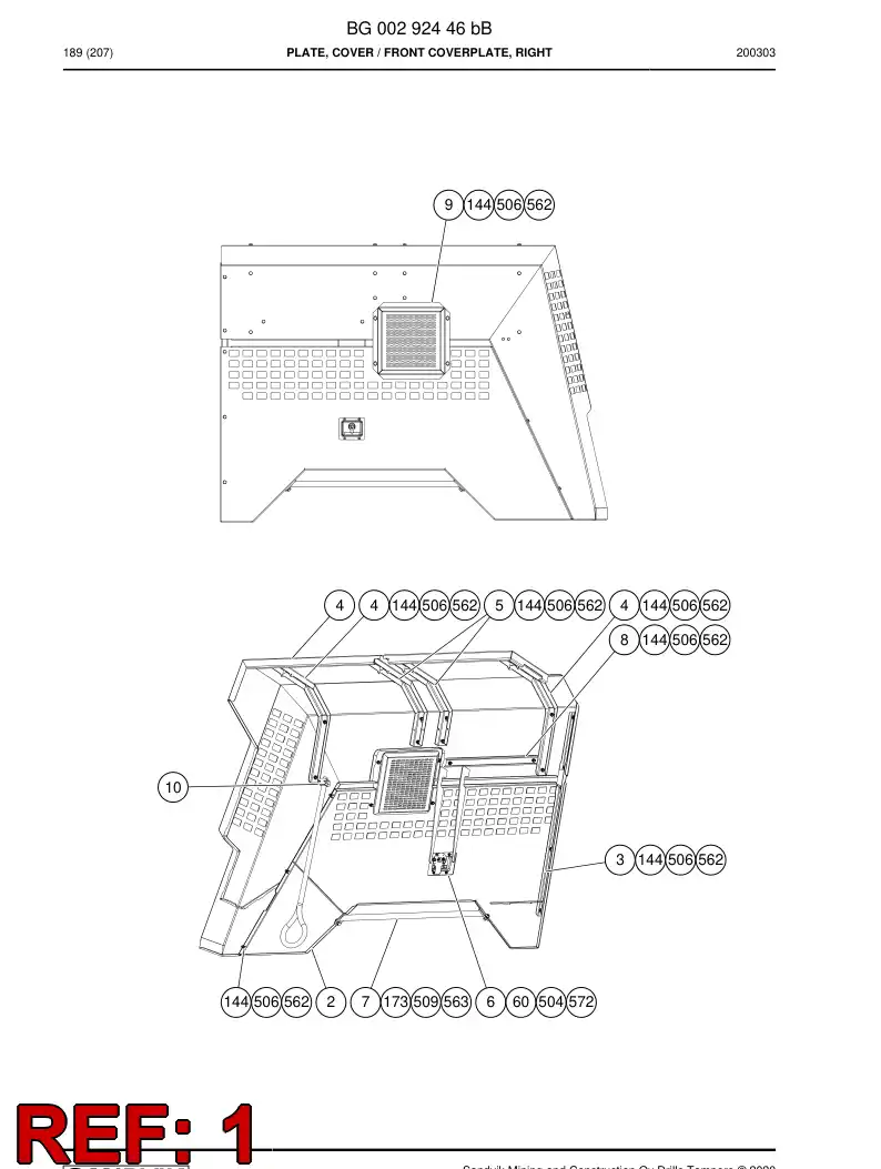 BG01241703a BG 012 417 03a Plate, Cover - Sandvik Technical Drawing