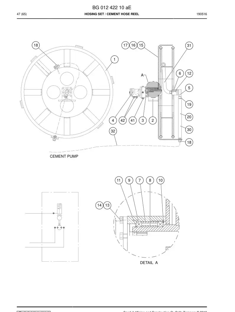 BG01242210b BG 012 422 10b HOSE SET - Sandvik Technical Drawing