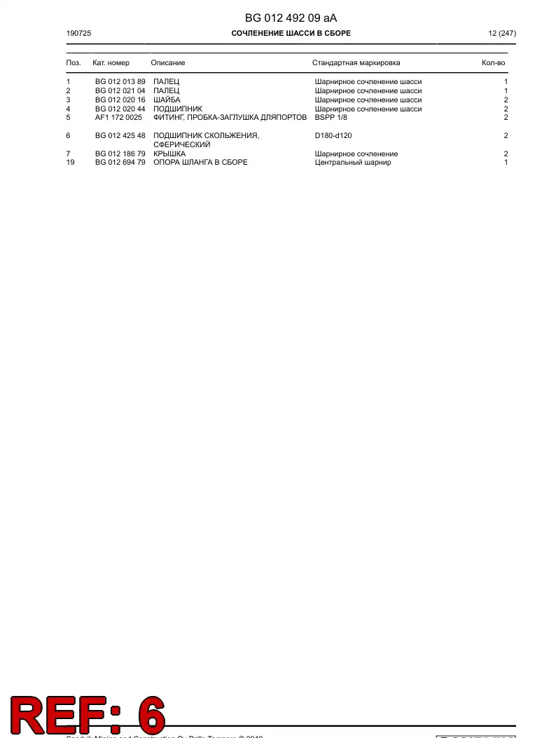 BG01242548a BG 012 425 48a Bearing, Plain, Spherical - Sandvik Technical Drawing