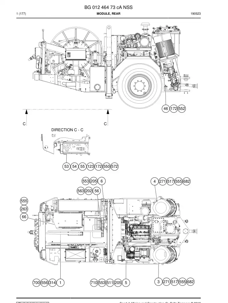 BG01246473c BG 012 464 73c Module, Rear - Sandvik Technical Drawing