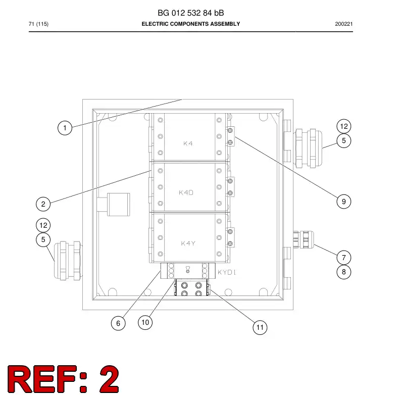 BG01246662b BG 012 466 62b Contactor, AC Switching - Sandvik Technical Drawing