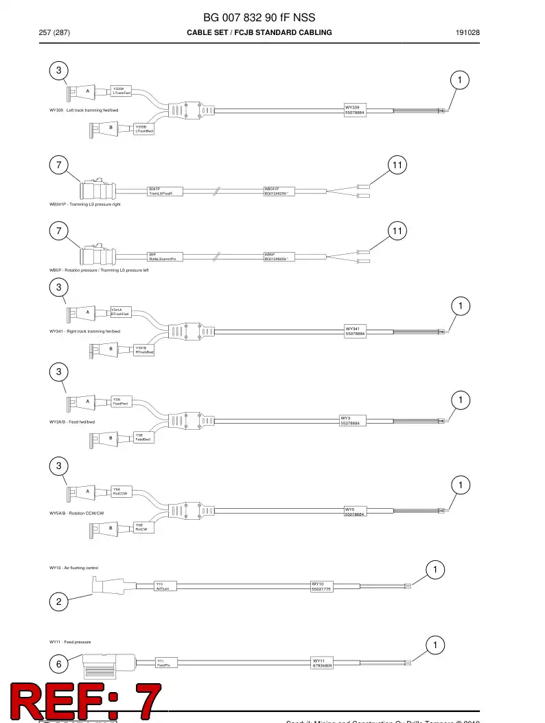 BG01248299a BG 012 482 99a Cable Assembly - Sandvik Technical Drawing