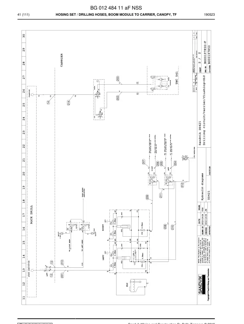 BG01248411a BG 012 484 11a Hosing Set - Sandvik Technical Drawing